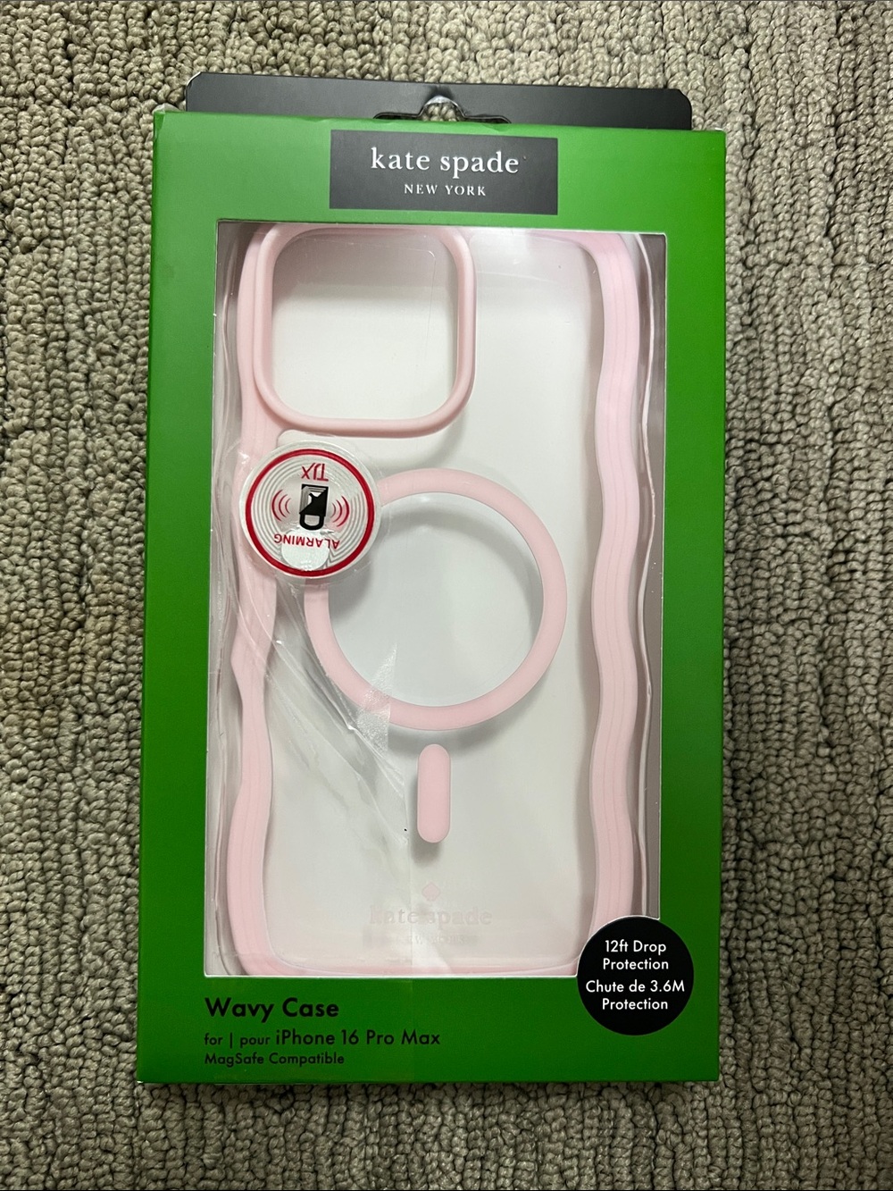 Kate Spade New York Wavy Case for IPhone 16 Pro Max light pink case